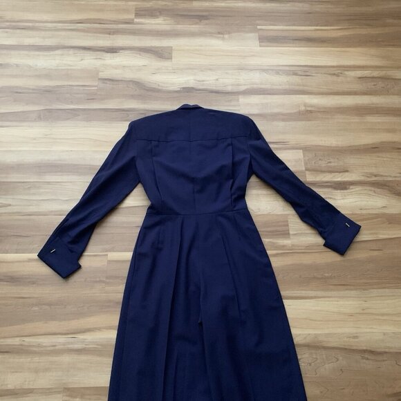 Alexander Julian Women’s Medium Jumpsuit Navy Blue Military Style 80’s Vintage - Picture 11 of 13